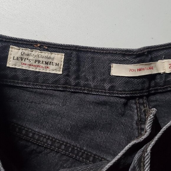 Levis Premium 70s High Flare in Washed Black Sz 27w Women's -shipping incl - Picture 6 of 16